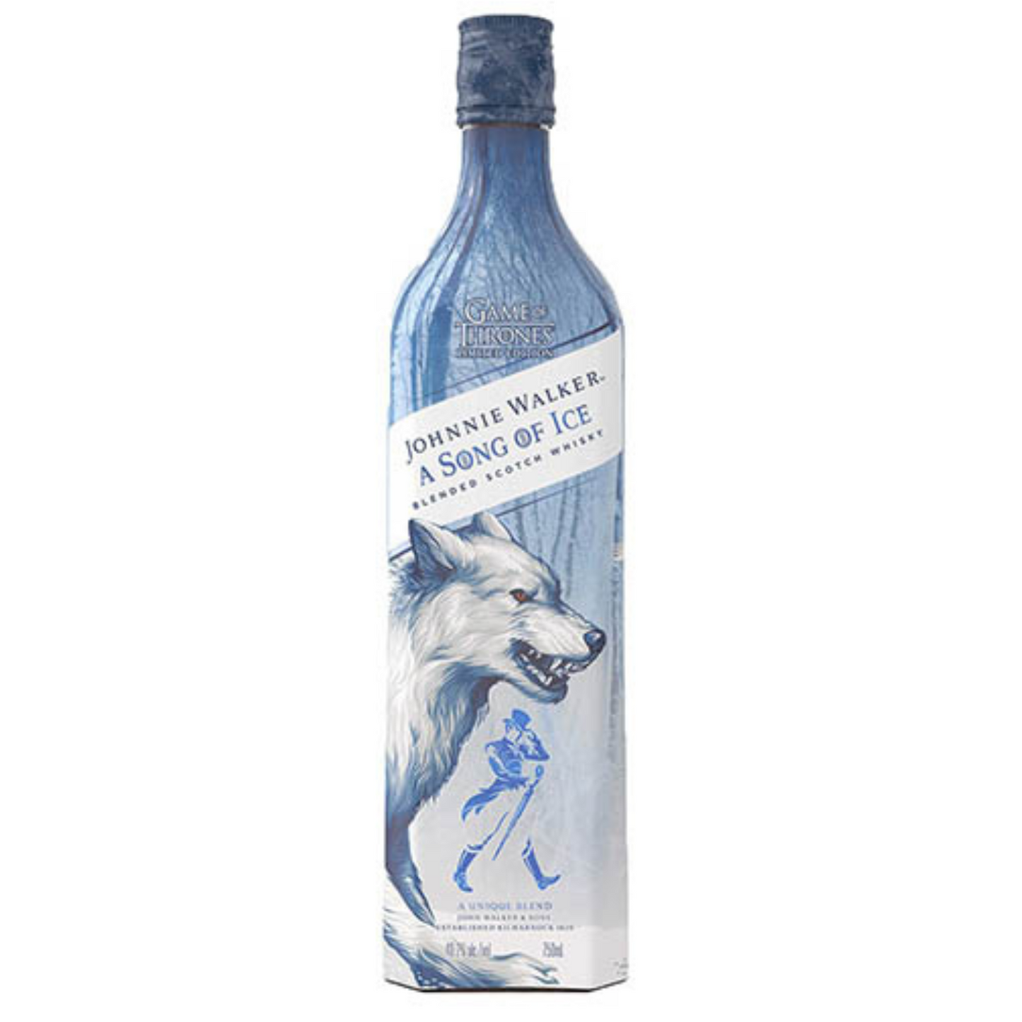 Johnnie Walker A Song of Ice whisky bottle on a white background