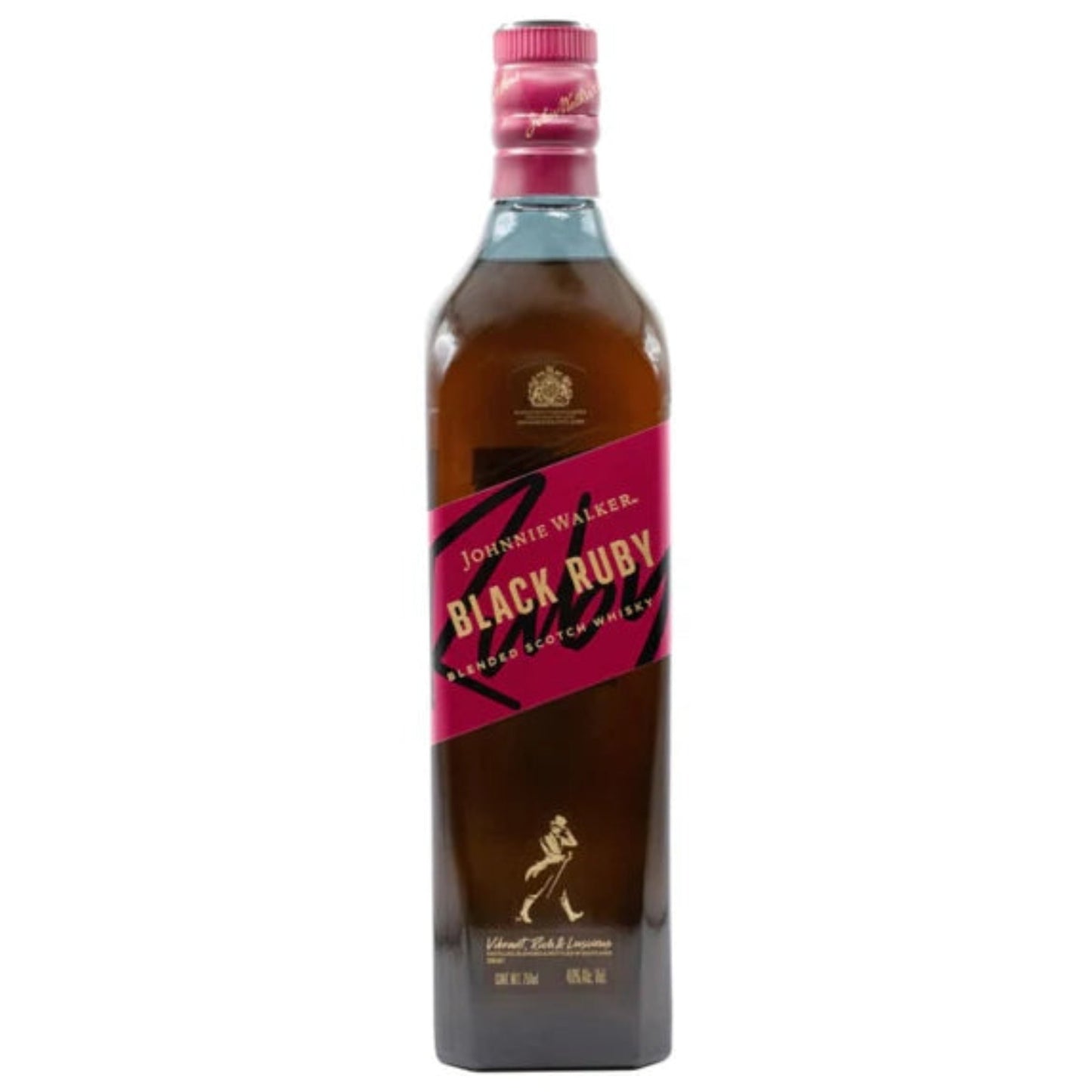 Johnnie Walker Black Ruby whiskey bottle on a white background