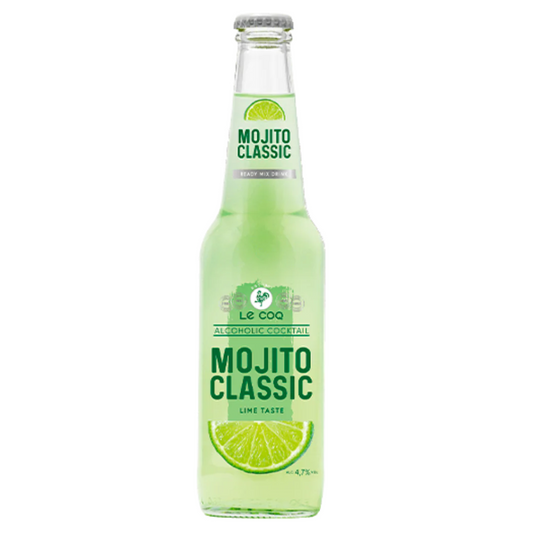 Mojito Classic lime-flavored drink bottle on a white background